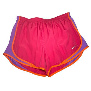 Nike Womens Dri-Fit Tempo Running Shorts Orange Multi 211646 Size Large L Gym